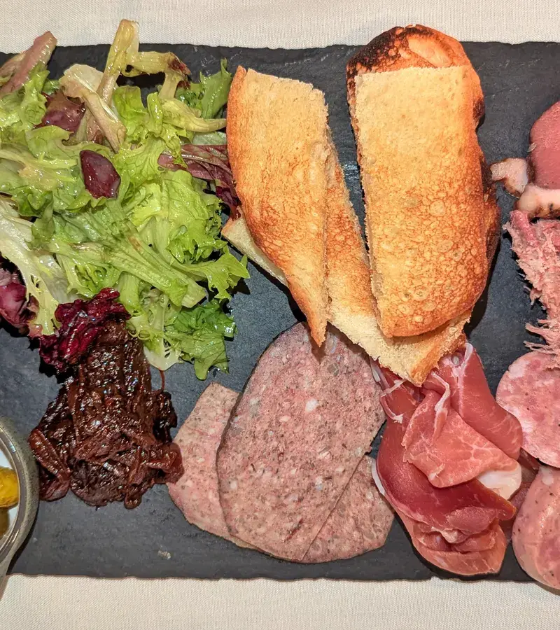 Charcuterie board on slate