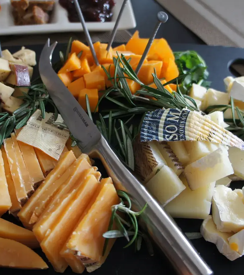 Assorted cheeses with rosemary